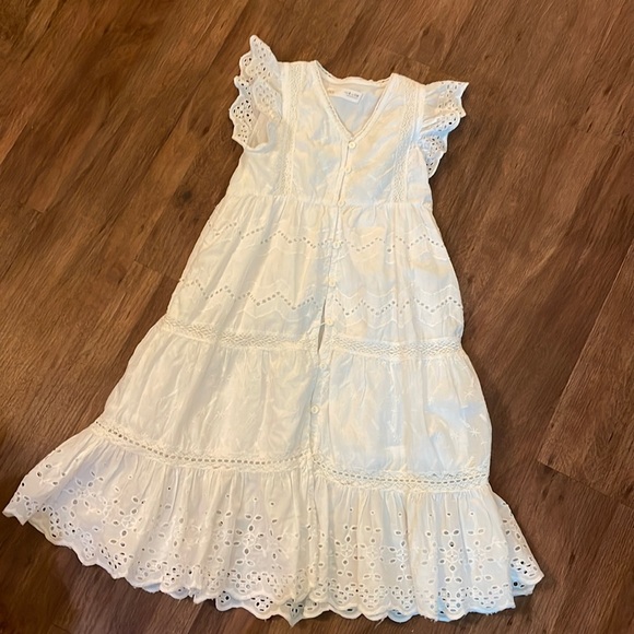 Zara Dresses Zara Girls Pretty White Eyelet Lace Lined Sundress Poshmark